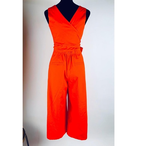 J.Crew Wrap Tie Jumpsuit Stretch Wide Leg Romper 4 - Picture 4 of 8